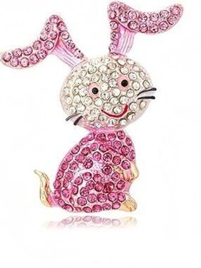 New Bunny Rabbit Animal Brooch Pin Decorative Fashion Jewelry Colorful Elegant